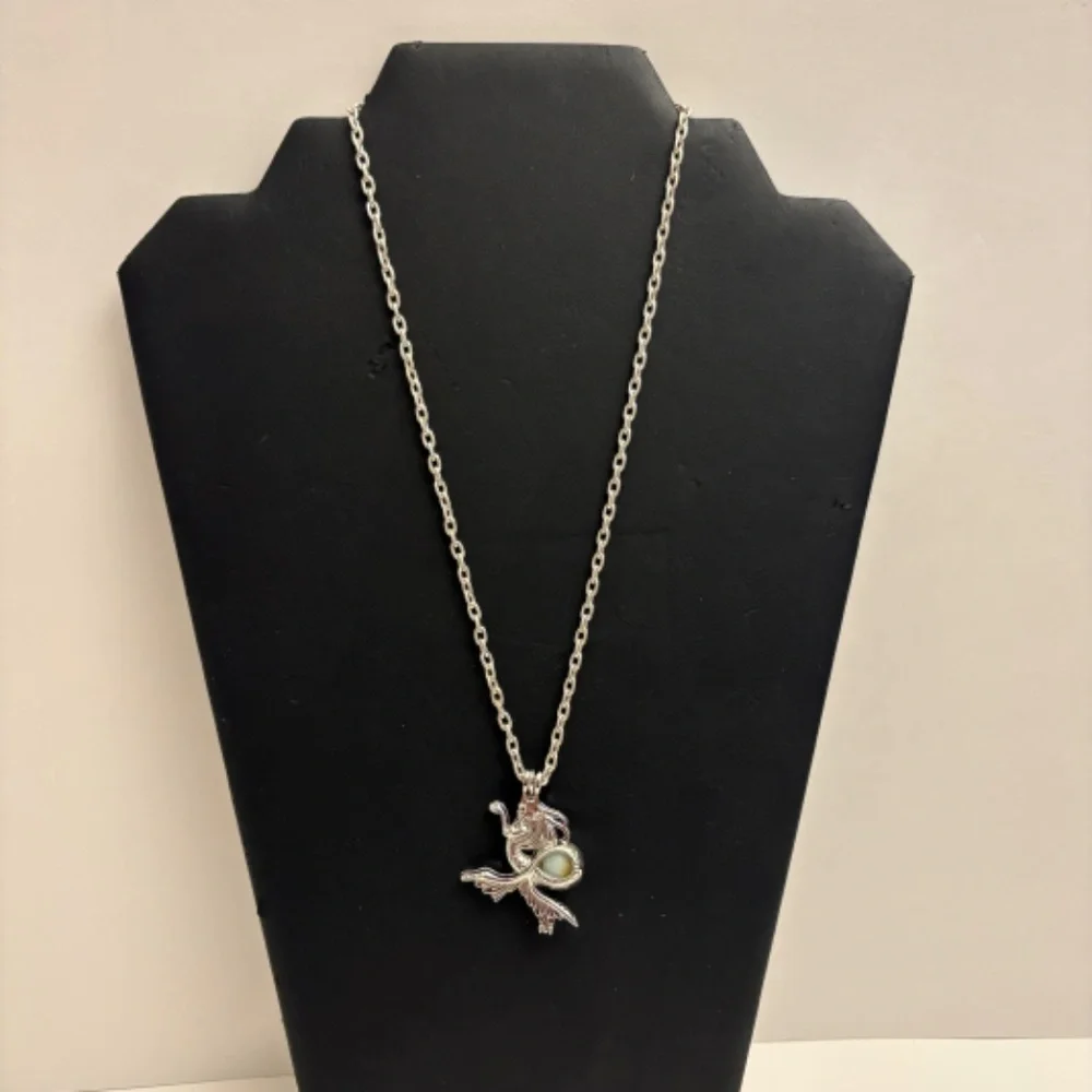 Gothic Like Mermaid Necklace features interior glow-in-the-dark orb!